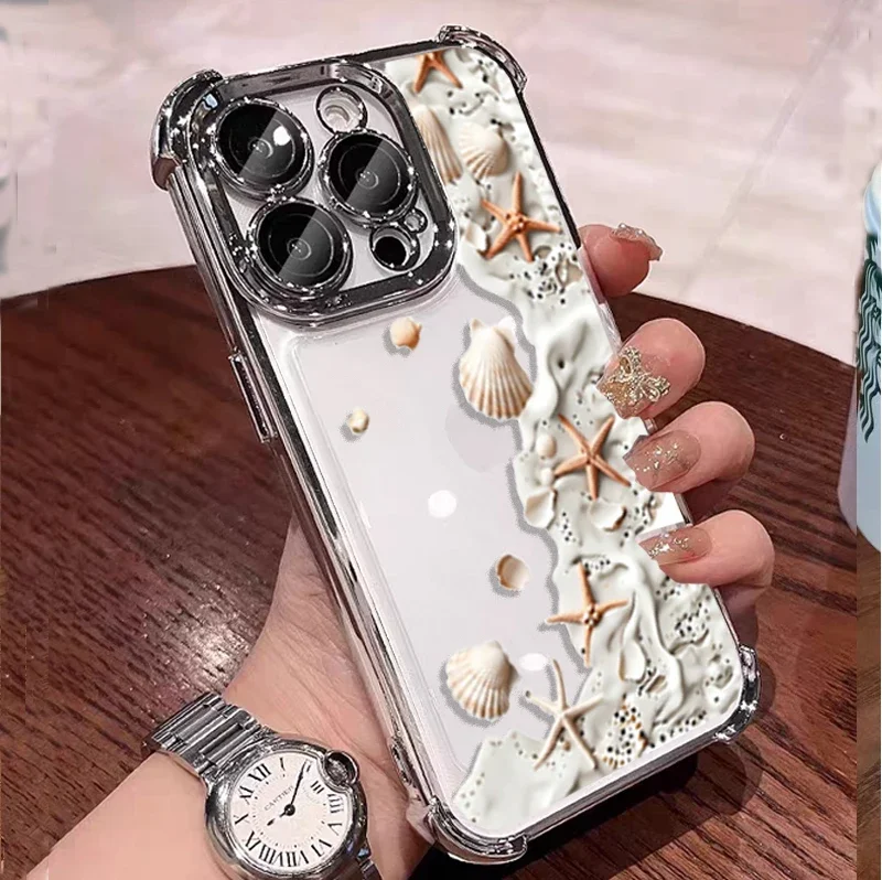 Blue Ocean Plating Cute Phone Case