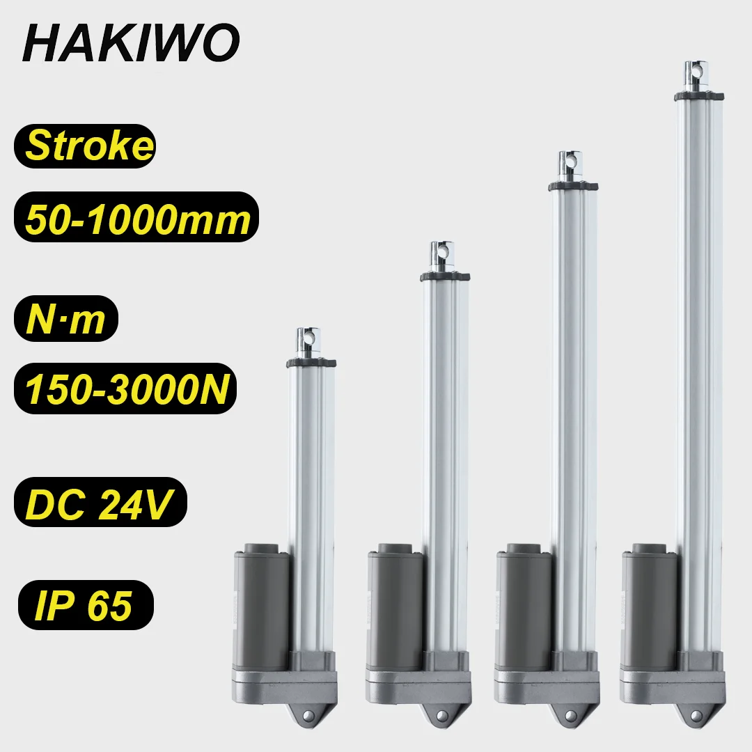 Elétrico, IP65, 24V, 3000N, 100mm, 400mm, 600mm,