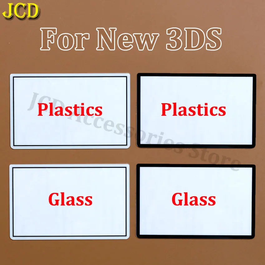 JCD Plastic & Glass Upper Front Top Screen Frame Lens Cover For New 3DS LCD Screen Protector Panel nintendo ds lcd screen nintendo ds lcd screen replacement