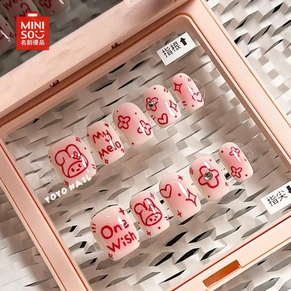 

MINISO моя мелодия носит ногти для улучшения вручную новый милый любимый граффити порошок румяна ногти шоу сюрприз для девушки