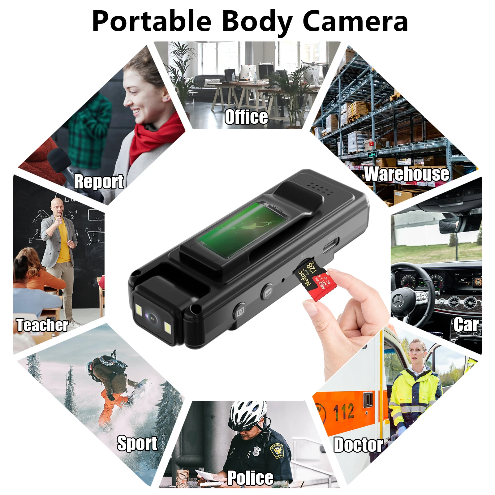 2MP HD Mini Camera 1.3" HD Screen Portable Pocket Body Small Digital Video Recorder Sports Camcorder 5