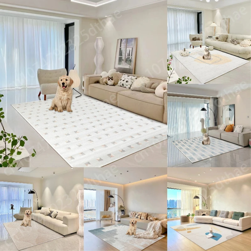 

Nordic Minimalism Living Room Carpet Bedroom Mat Luxury Retro Checkerboard Sofa Tea Table Cloakroom Home Doormat Light Color Rug