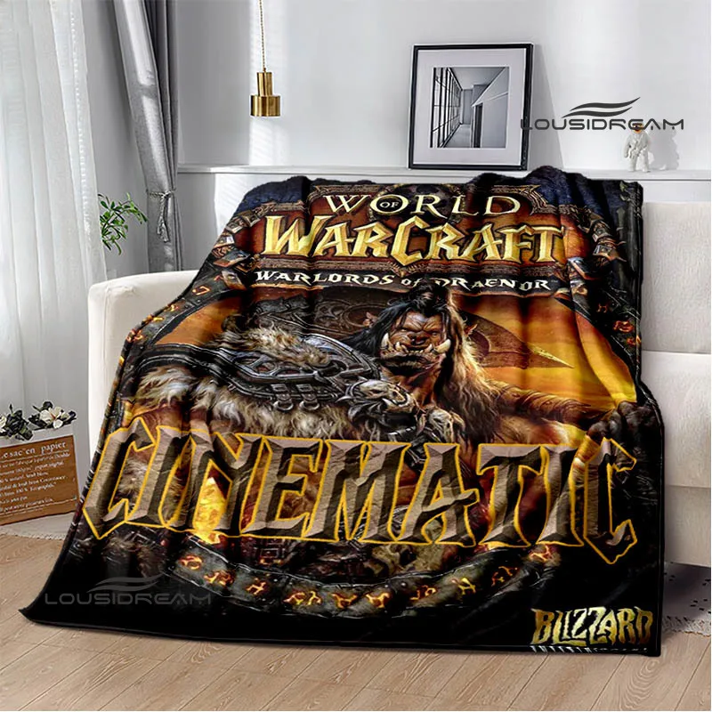 Game World of Warcraft Printed Blanket Kids Warm Blanket Flannel Soft and Comfortable Blanket Home travel blanket birthday gift 5