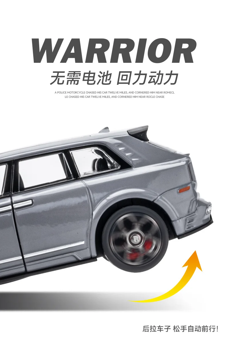 1:36 Rolls Royce Cullinan High Simulation Diecast Metal Alloy Model Car Sound Light Pull Back Collection Kids Toy Gifts A589 12 Undefined