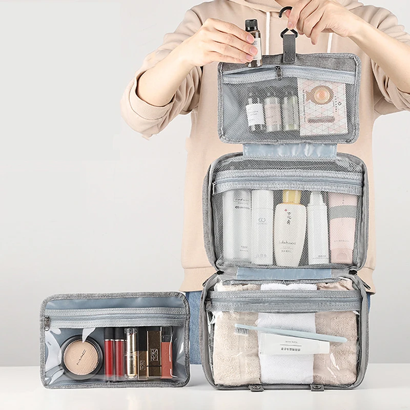 Travel Hanging Toiletry Bag Water-proof Cosmetic Storage Bag Bathroom Beauty Wash Bag AccessoryTowel Bag Wet Dry Separated Bag 2