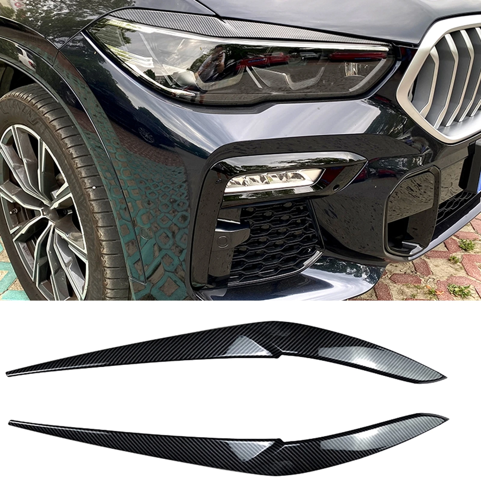Car Front Head Lamp Light Cover Trim Sticker For BMW X5 G05 X6 G06 2019