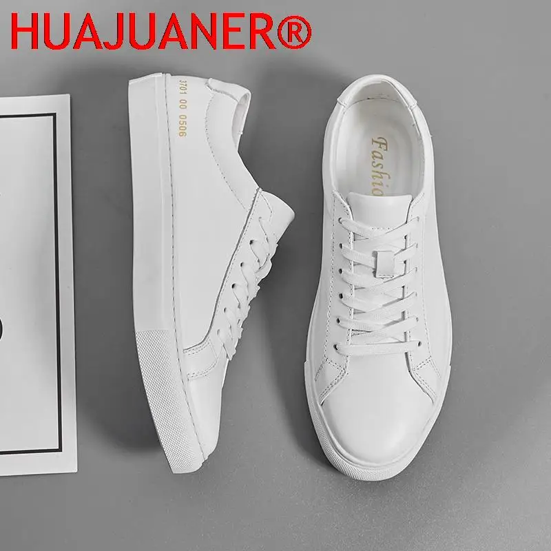 Fashion Men Loafers Men Genuine Leather Casual Shoes High Quality Adult White Sneakers High Quality Walking Male Footwear