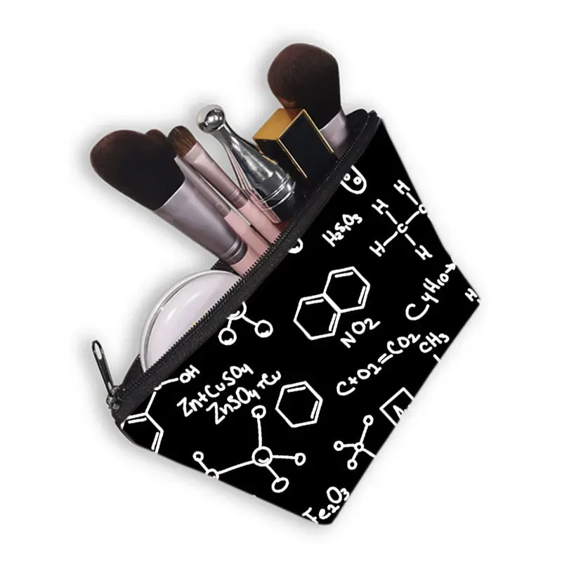 Periodic Table of Elements Print Cosmetic Case Science Chemistry Makeup Storage Pouch Beauty Bag Napkin Bag Lipstick Bag Gift 3