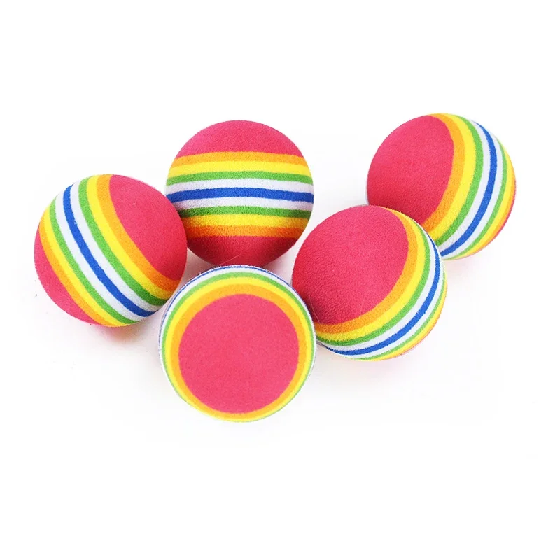 Pelota de juguete EVA de arcoíris para gatos, juego interactivo para s y gatos, sonajero para masticar, pelota de EVA para rascar, pelotas de entrenamiento, suministros de juguetes para mascotas - Imagen 2