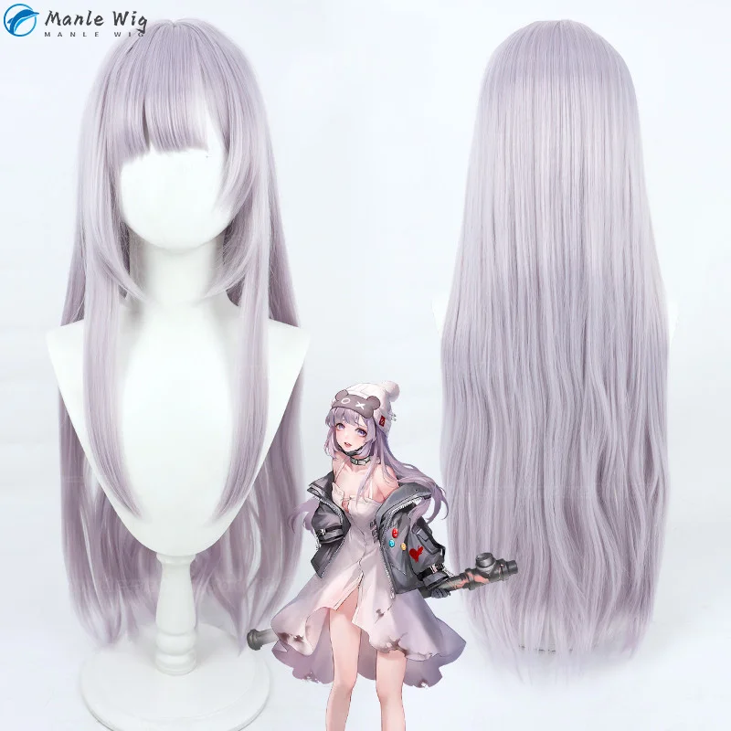 Parrucca Cosplay Hella Di Alta Qualità Game Path To Where 80Cm Parrucca Per Capelli Lunghi Ricci Rosa Grigia Hella Resistente Al Calore Parrucca Per F