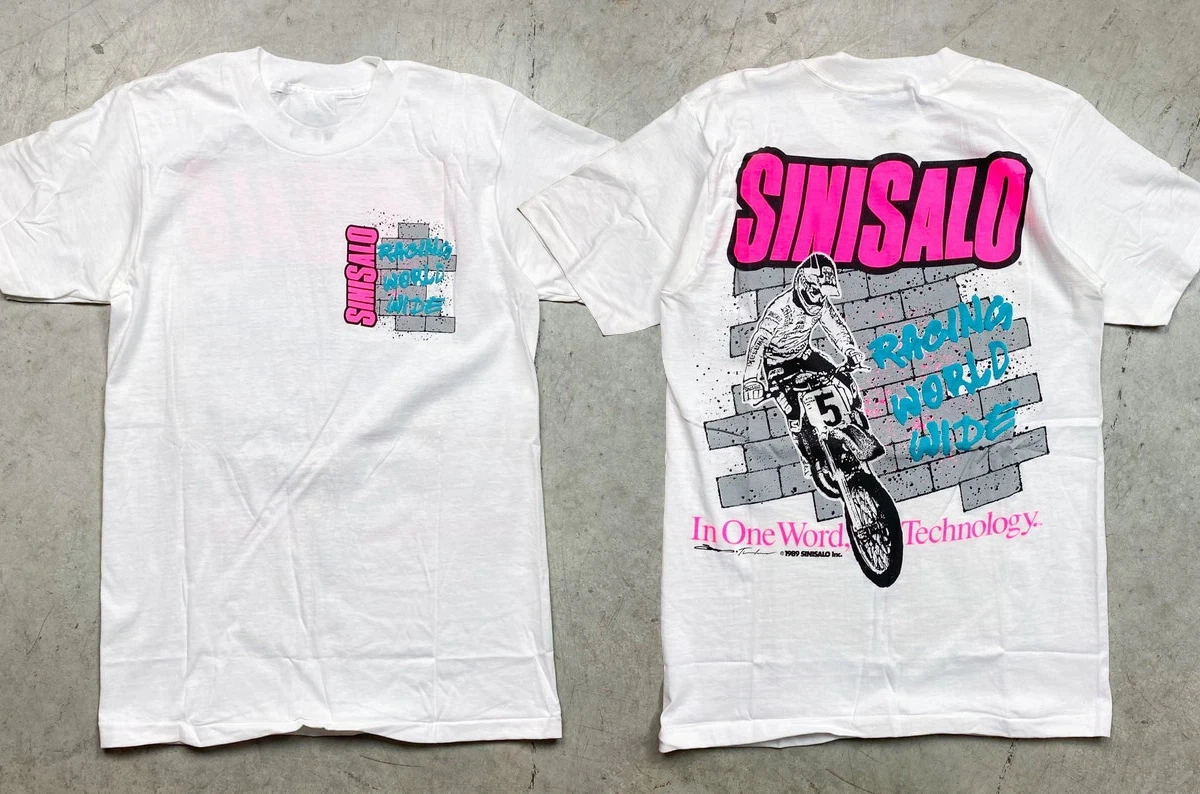 تي شيرت Sinisalo ذو إبرة واحدة بتصميم عتيق NOS Ret...