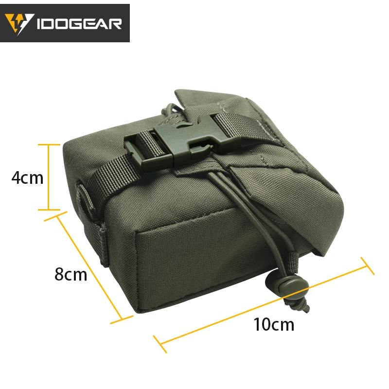 IDOGEAR Tactical Dump Pouch – MOLLE Compatible, Foldable Mesh Bag With Metal Strip Closure For Magazines & Gear