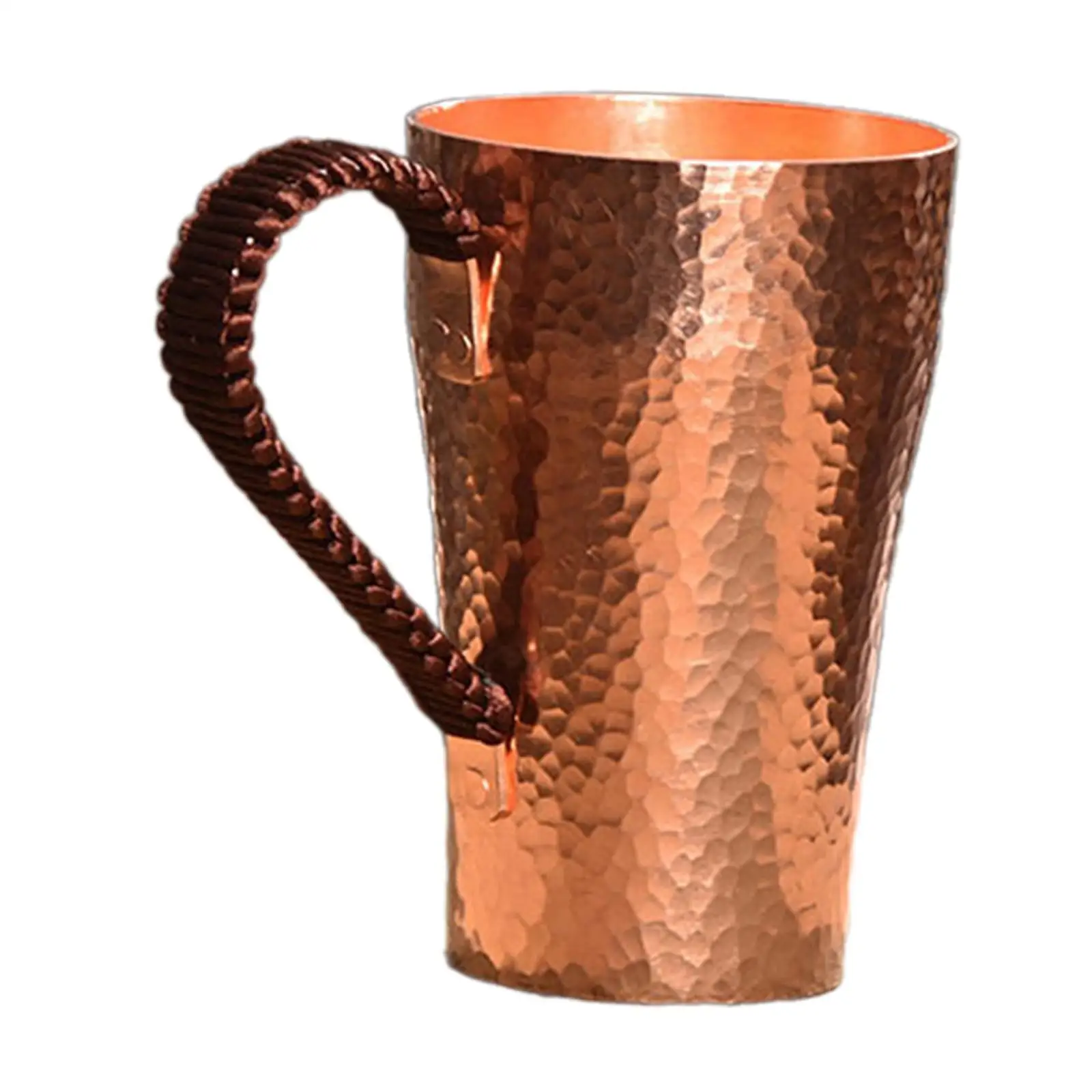 Copper Coffee Mug Handmade Pure Copper Cup Sturdy Easy Clean Copper Tea Cup 400ml Water Mug Drinkware for Beverage Hosuehold