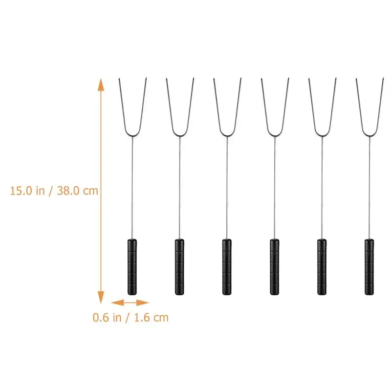 Skewers Sticks Roasting Bbq Fork Meat Barbecue Forks Grill Skewer Stainless Steel Carving Metal Smores Campfire Kebab