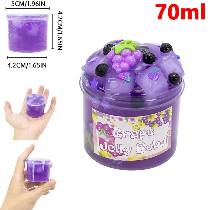 70/300ml Large Capacity Crunchy Slime Kit Premade Crystal Slime Set Super Soft Jelly Cube Party Favor Gifts slime kit