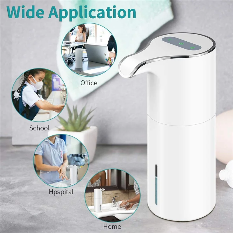 Erogatore Sapone Automatico A Sensore 300ml | Dispenser Senza Contatto Ricaricabile IPX6, 4 Livelli Regolabili Per Bagno E Cucina (Grigio) - 2