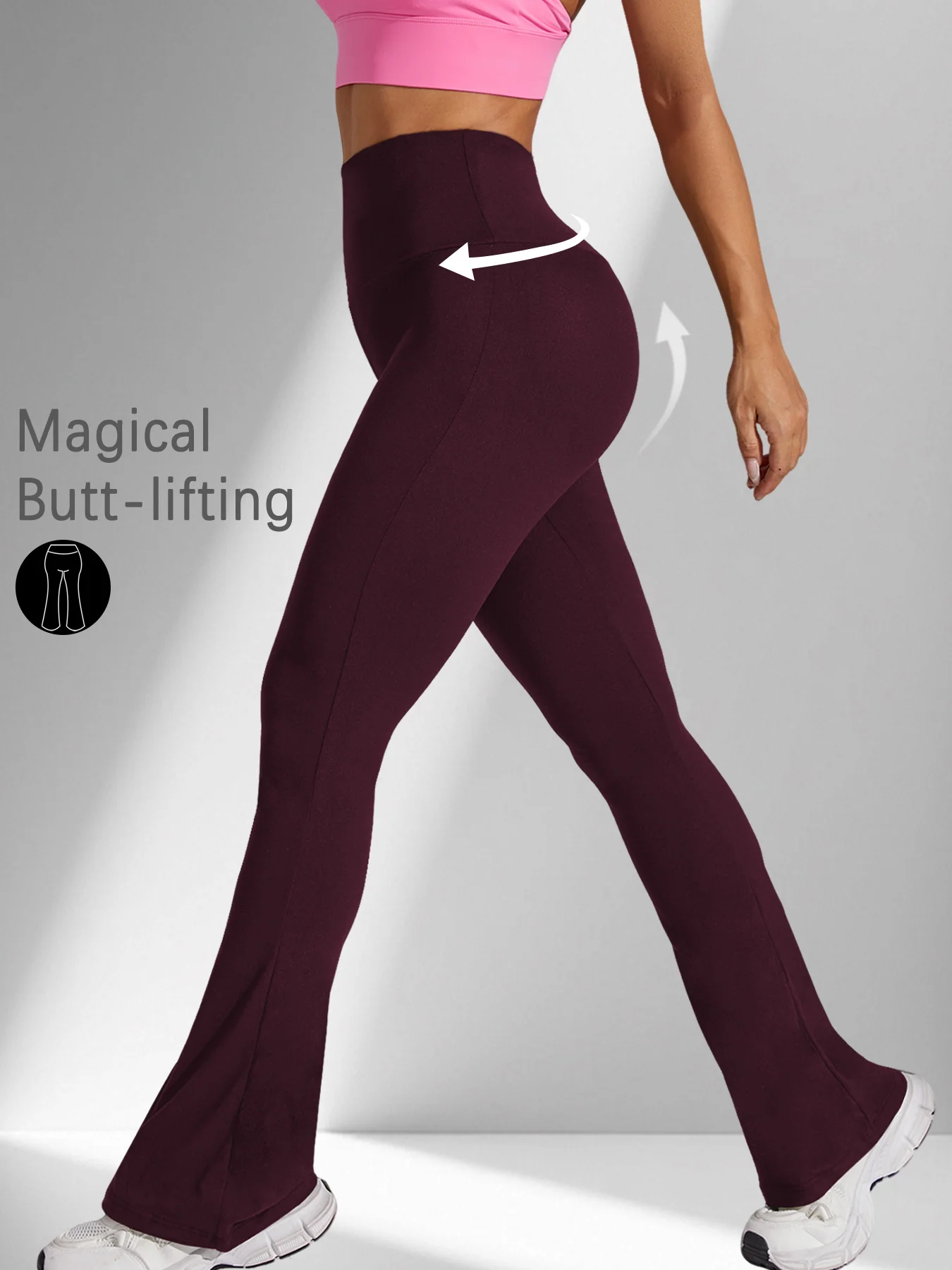 Womens Super Soft High Waisted Flare Leggings Image 8