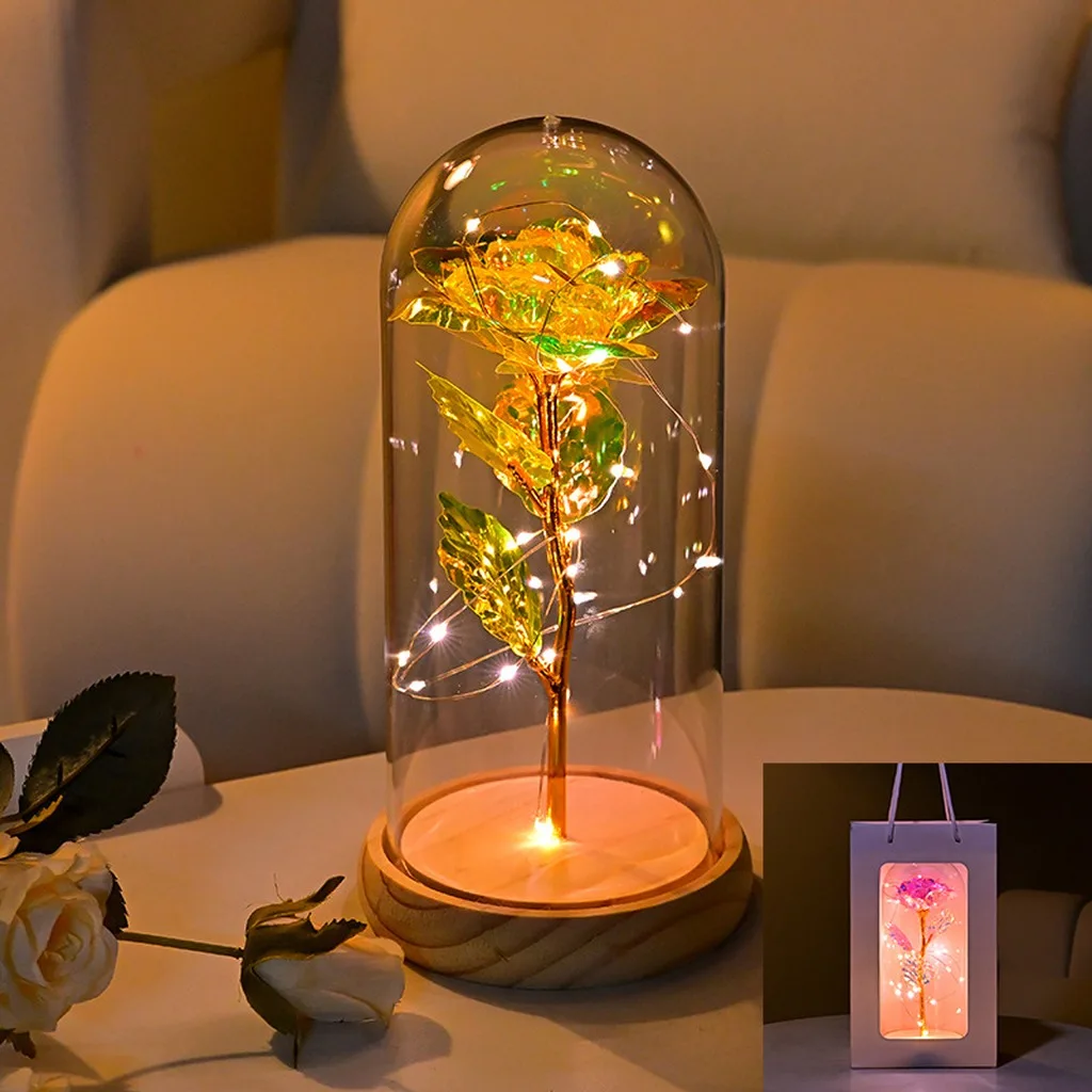LED Galaxy Rose Artificial Flowers - Wedding, Valentine's, and Mother's Day Decoration Gift (Battery Not Included)