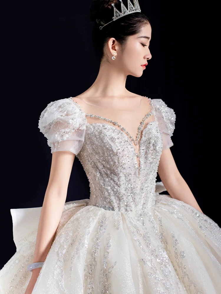 Starry Sky Master Wedding Dress Big Tail 2022 New Bride One