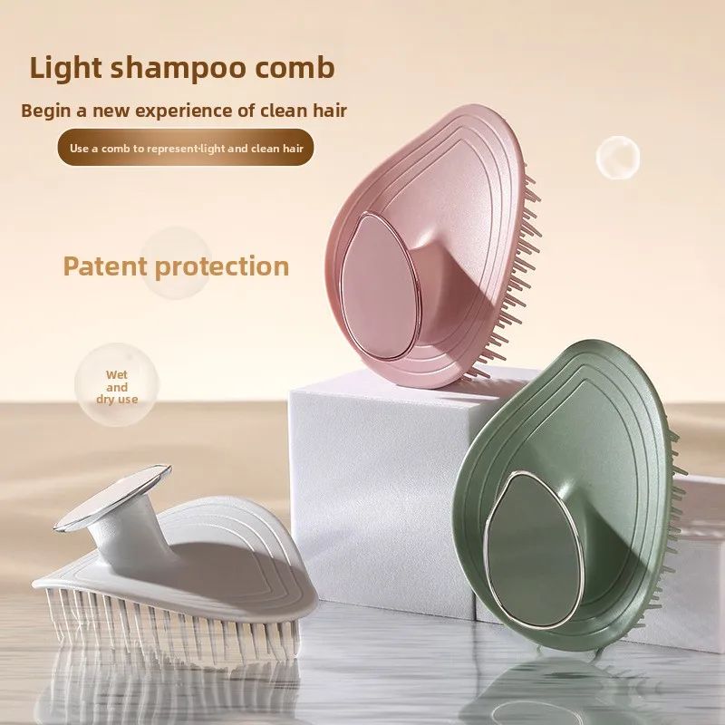 Spazzola per lavaggio capelli Leaf Hair Wash, strumento premium per la pulizia del cuoio capelluto e un massaggio rilassante, pettine per shampoo. - immagine 2