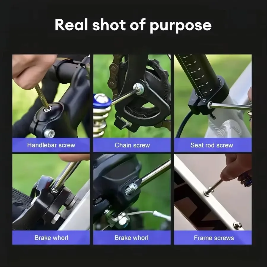 다기능 자전거 수리 도구 키트 휴대용 자전거 유지 보수 도구 세트 육각 드라이버 체인 타이어 수리 사이클링 액세서리