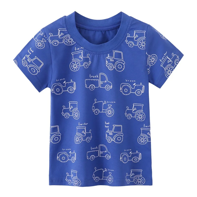 

ALISHINREY 2023 New Summer Children T Shirt Cotton Short Sleeve Cartoon Animals T-shirts Kids Tee Tops Boys Children Clothes