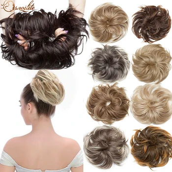S-noilite sintetico soffice chignon parrucchino arruffato disordinato chignon fascia elastica per capelli updo chignon parrucchino per le donne 85g