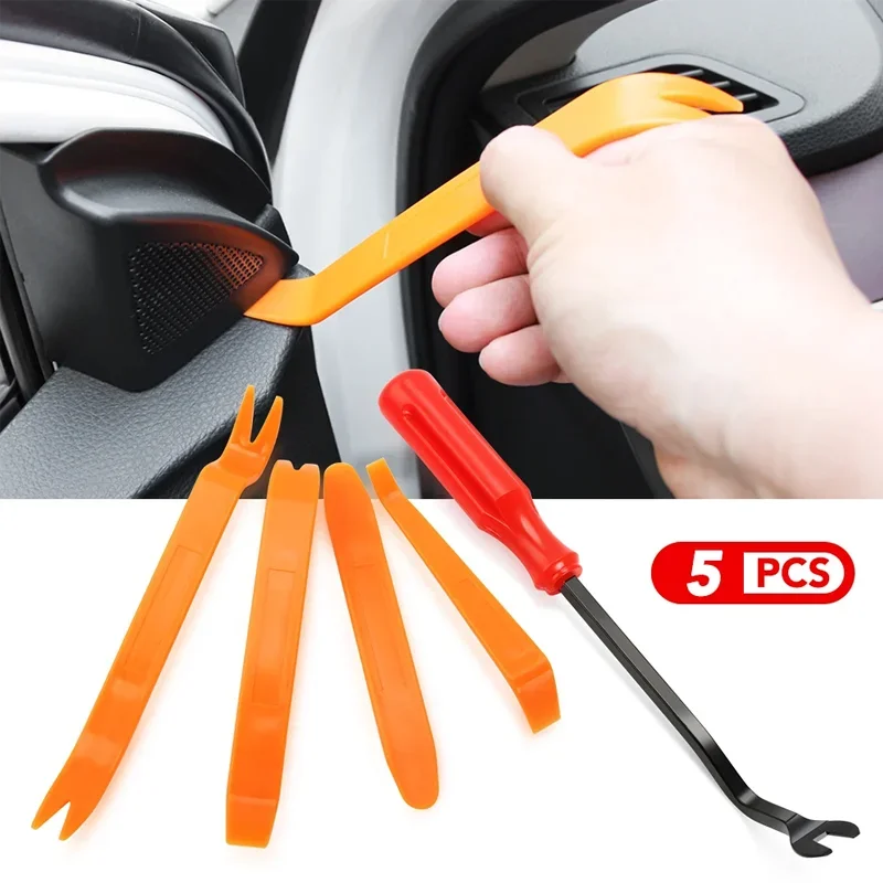 Car Disassembly Tool 5pcs Plastic Pry Bar Car Installation Panel Disassembly Navigation Central Control Interior Buckle