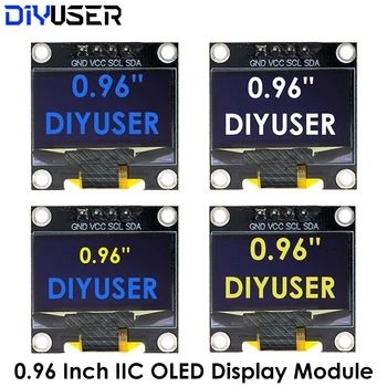 DIYUSER Modulo Display OLED Bianco Seriale IIC da 0,96 Pollici 128X64 I2C SSD1306 12864 Scheda Schermo LCD
