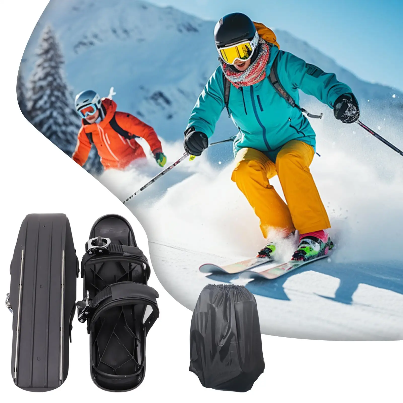 Short Ski Skates for Snow Skis for Winter Shoes Skiboard Snowblade for New Winter Sport at Snow Resorts Adjustable Ski Boot