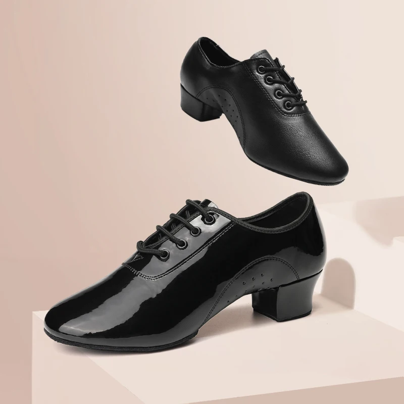Dance Shoes Men's Latin Dance Shoes Split Sole Jazz Ballroom Heel Height 3.5CM