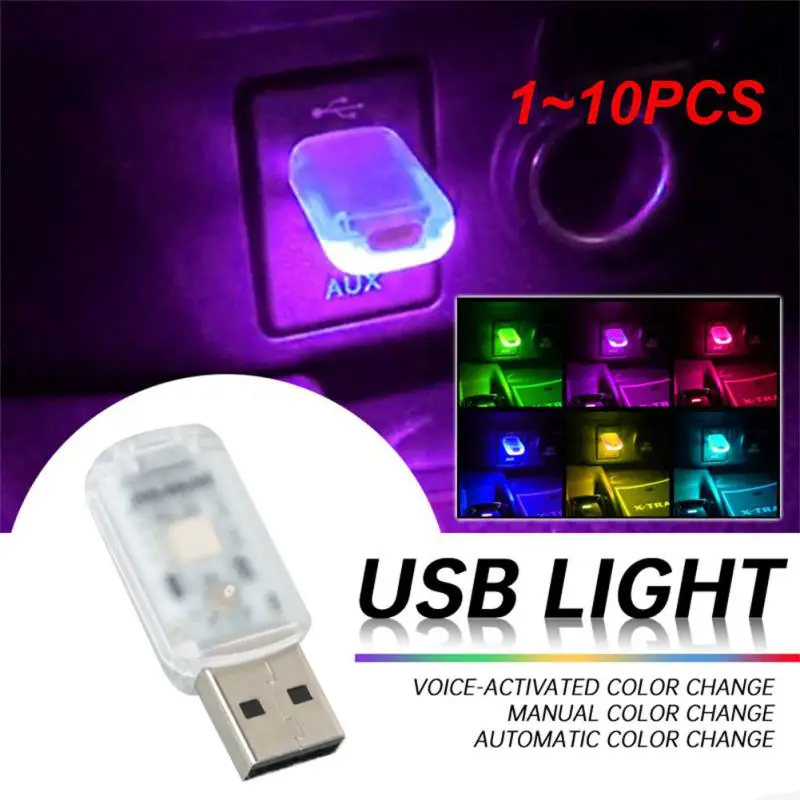 

Автомобильная светодиодная мини-USB-подсветка, 1-10 шт.