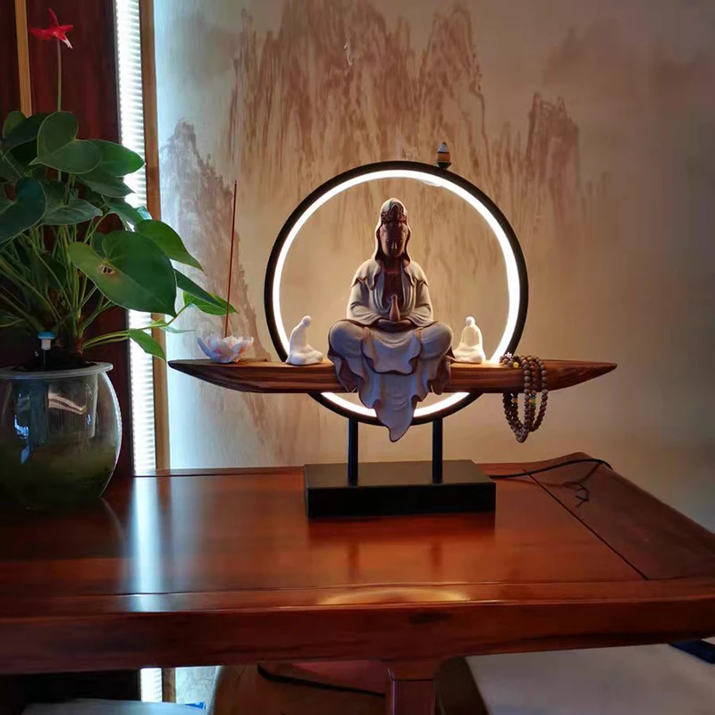 

Smoke Ramadan Incense Burner With Light Backflow Chinese Incense Burner Holder Electric Humidifier Encens Decorations For Home