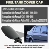 Black Fuel Filler Door Cover Gas Tank Cap Unpainted for Renault Thalia MK1 Clio II 1999-2008 Nissan Platina 2002-2010 7700433127 3