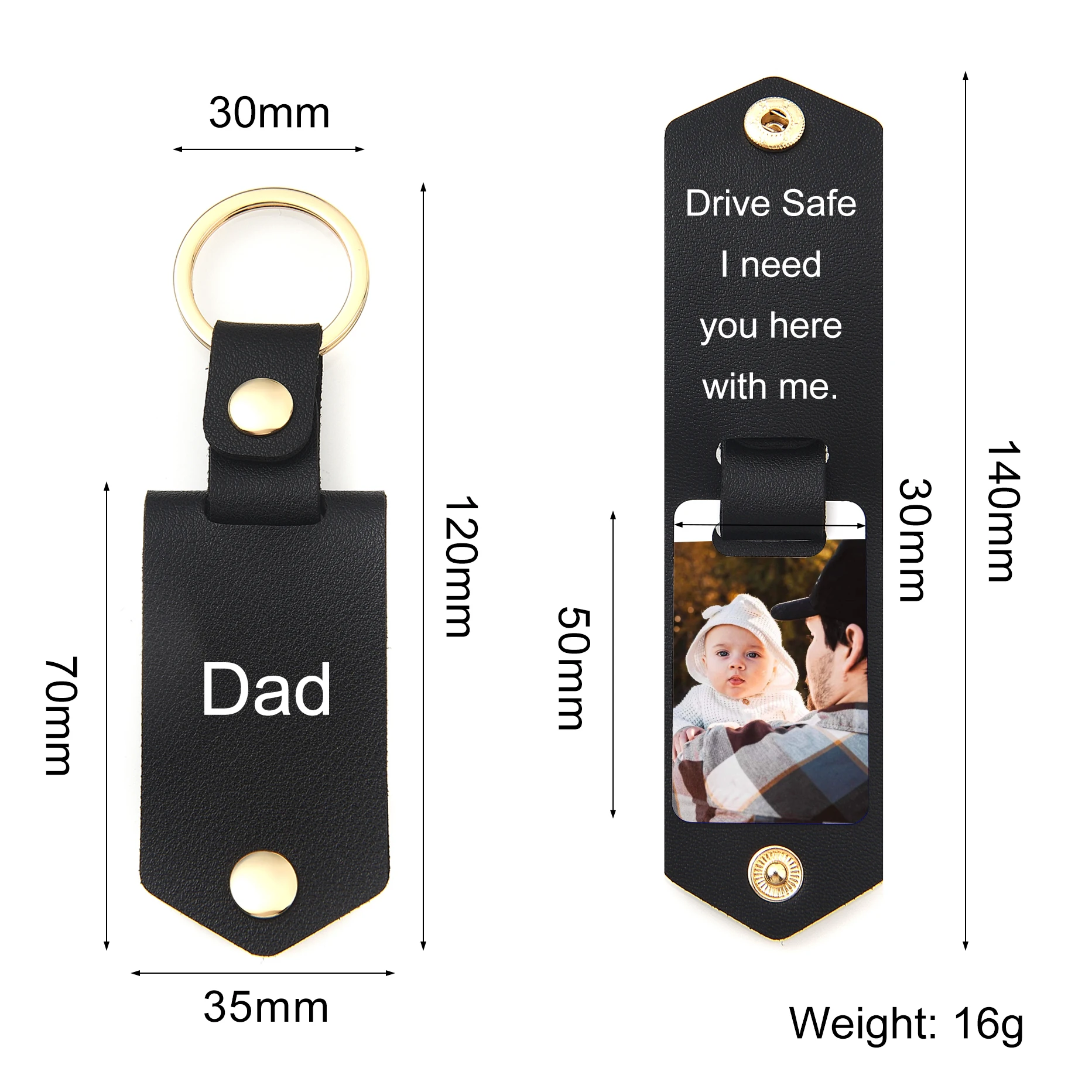 Keychain Necklace Stainless Steel Key Rings Gifts Drive Safe Handsome English Al