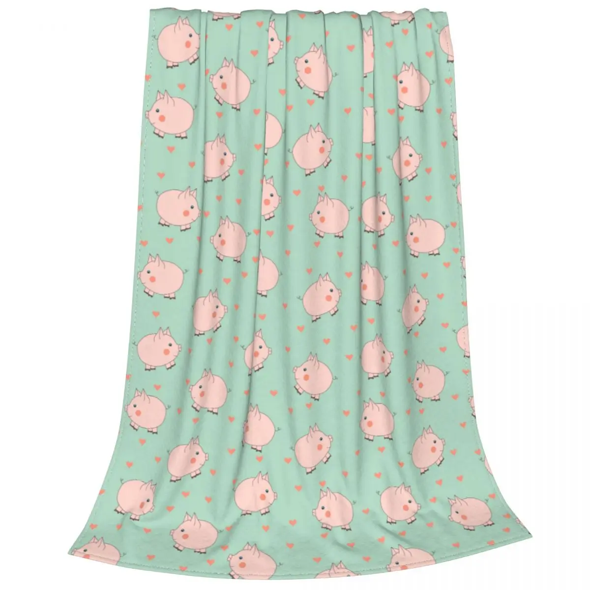 

Cartoon Cute Pig Animal Blanket Fleece Winter Multi-function Lightweight Thin Throw Blankets for Home Couch Bedspreads