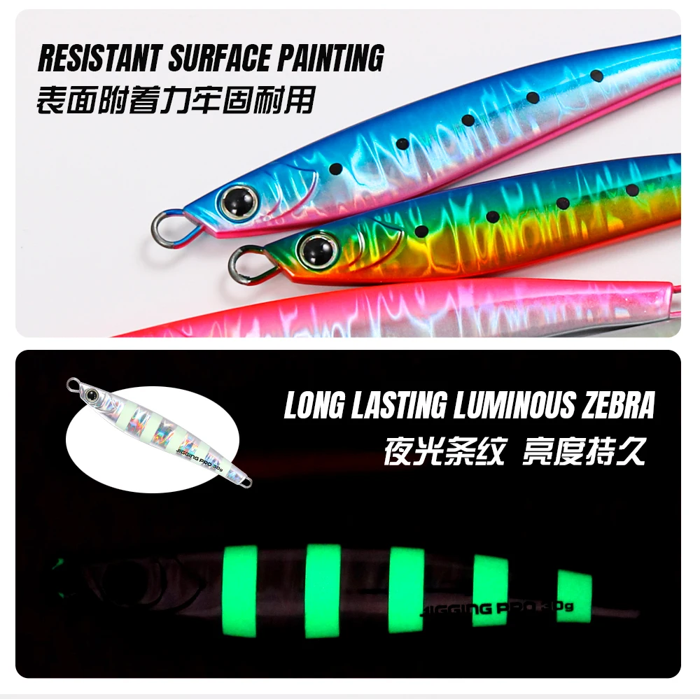 JIGGING PRO Jugulo Jig 15g 20g 30g 40g 60g Shore Casting Metall Jig Salzwasser angeln Köder Für Wolfsbarsch Künstliche Köder Tackle – Detail 6