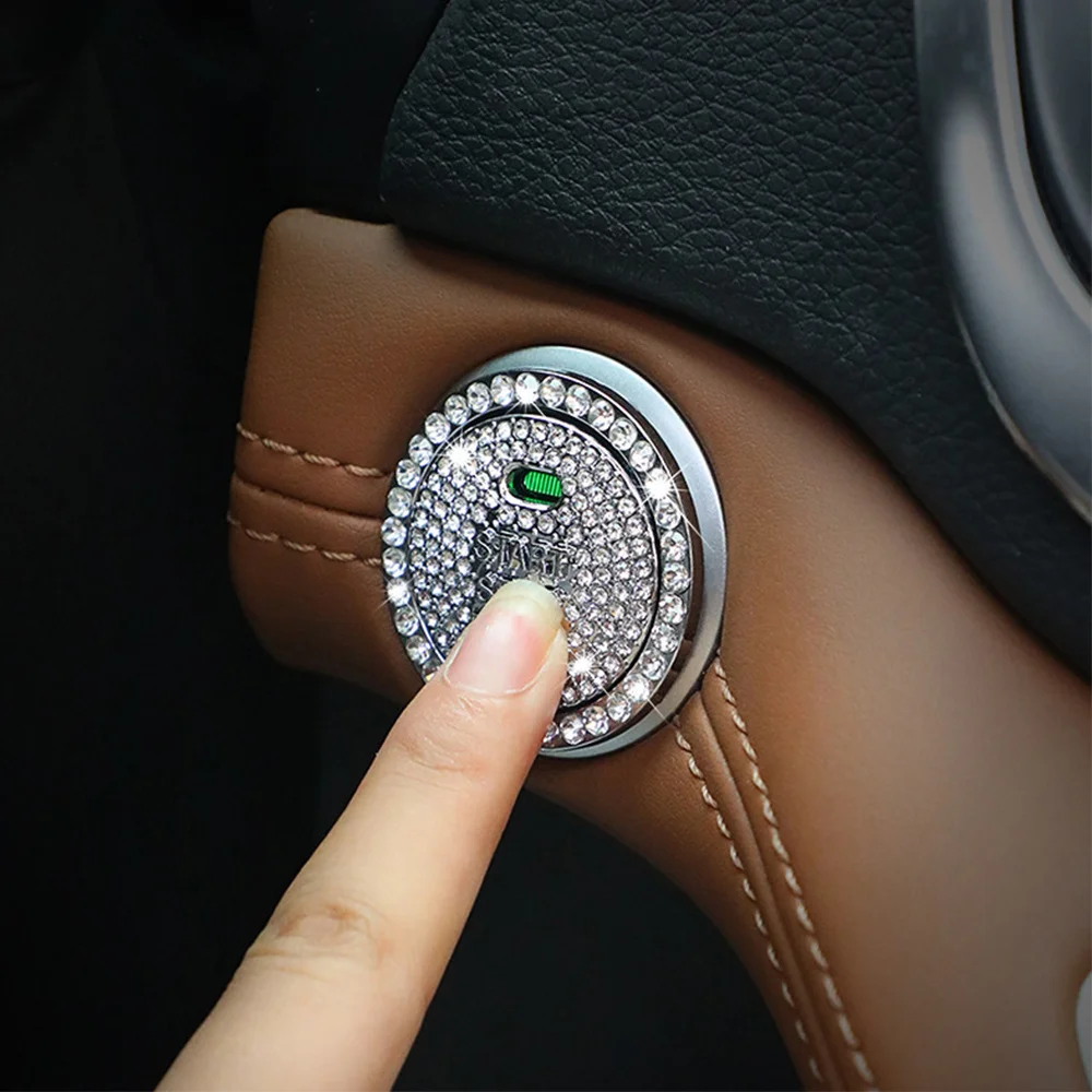 1pc Diamant Taste Aufkleber Zündung Starter Taste Auto Innen Kristall Aufkleber Start Stop Zündung Taste Aufkleber – Detail 10