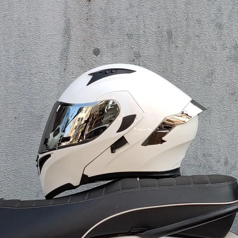 thumbnail image 1 of Casco de motocicleta ORZ, unisex, modular, abatible, de cara completa, para carreras, con viseras dobles, aprobado por DOT, 1 of 5