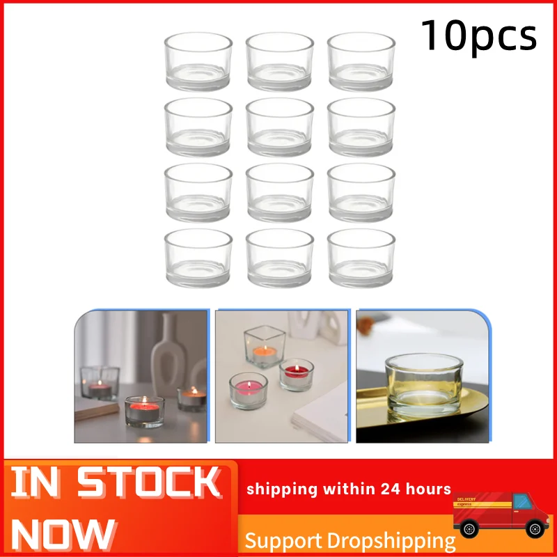 

10pcs Transparent Candle Cups DIY Candle Making Candle Holder Household Clear Candle Windproof Cups for Wedding Festival