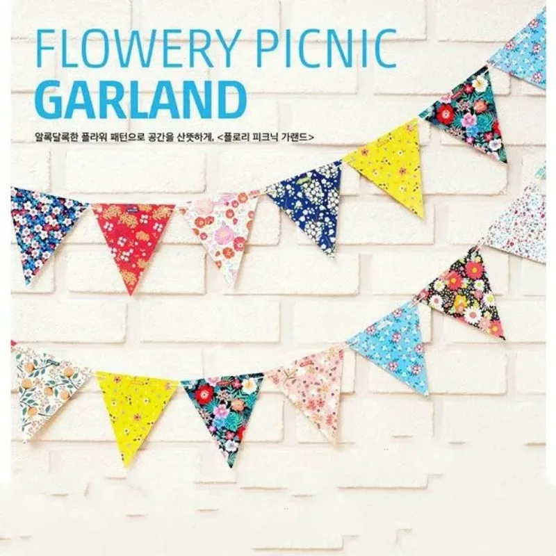 Hot Wedding Festival Pennant String Banner Bunting Colorful Triangles Flag Festival Party Holiday Decoration Christmas Strap