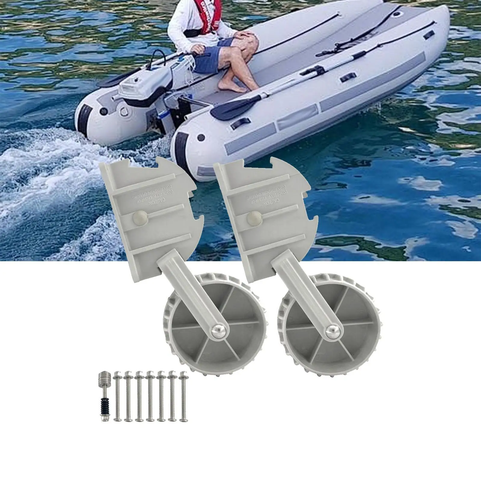 

2 Pieces Dinghy Wheel Boat Dolly for Fishing Boats Kayaks Rubber Boats