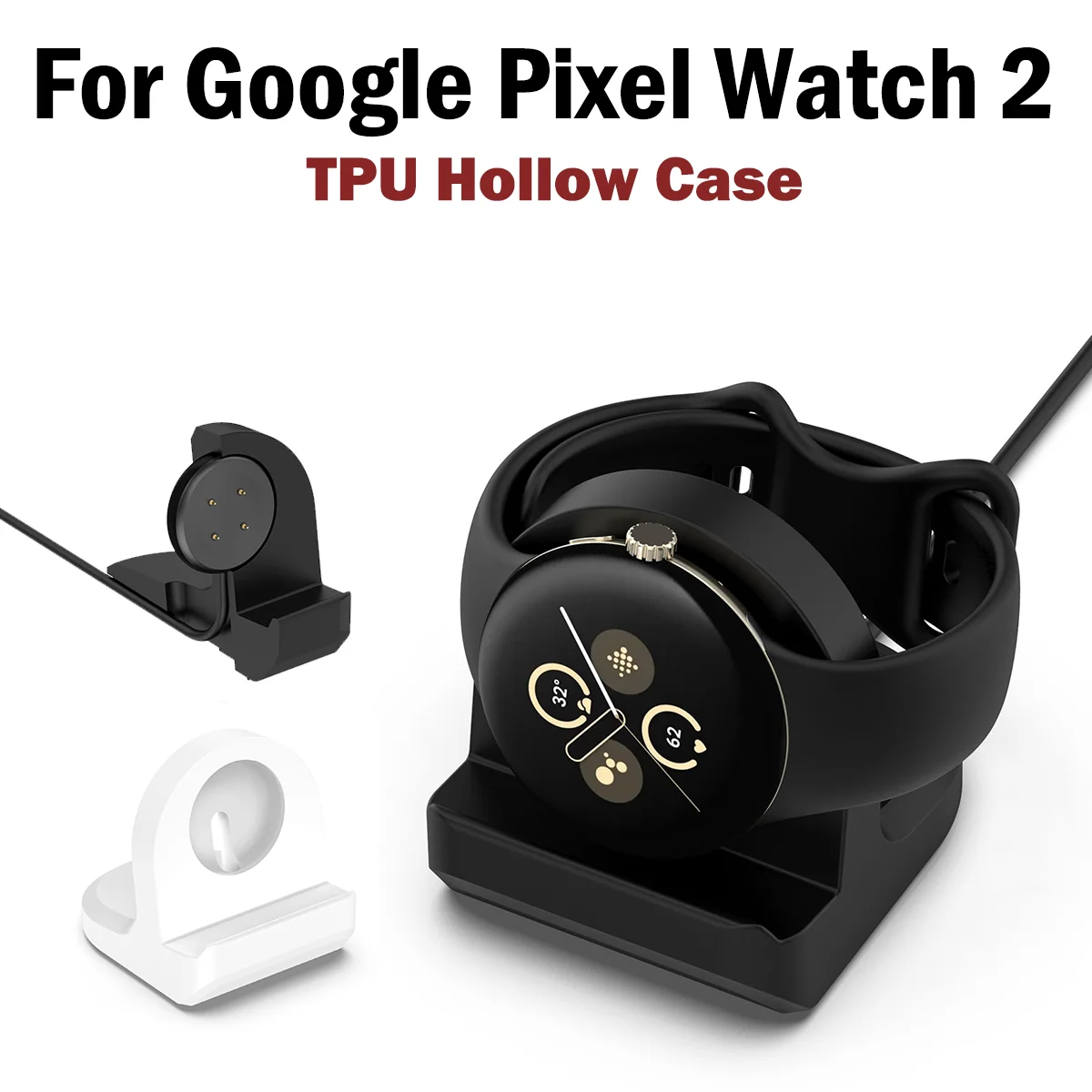 Silicone Charge Stand Holder For Google Pixel Watch 2 Smart Watch Charger Cradle Dock Station Accessories