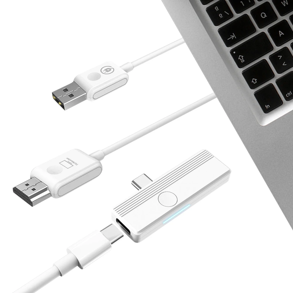 USB-C HDMI 호환 비디오 송신기 및 리시버 익스텐더, 무선 전송 디스플레이 어댑터, 아이폰 15 PC-TV용