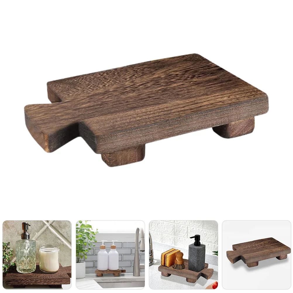 

Wood Pedestal Soap Stand Rectangular Soap Riser Bathroom Soap Dish Shampoo Holder Tray Plant Candle Vases Display