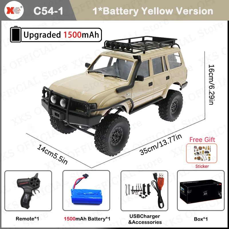 WPL C54 C54-1 1/16 RC カー 2.4 グラムリモコン 4X4 オフロード LC80
