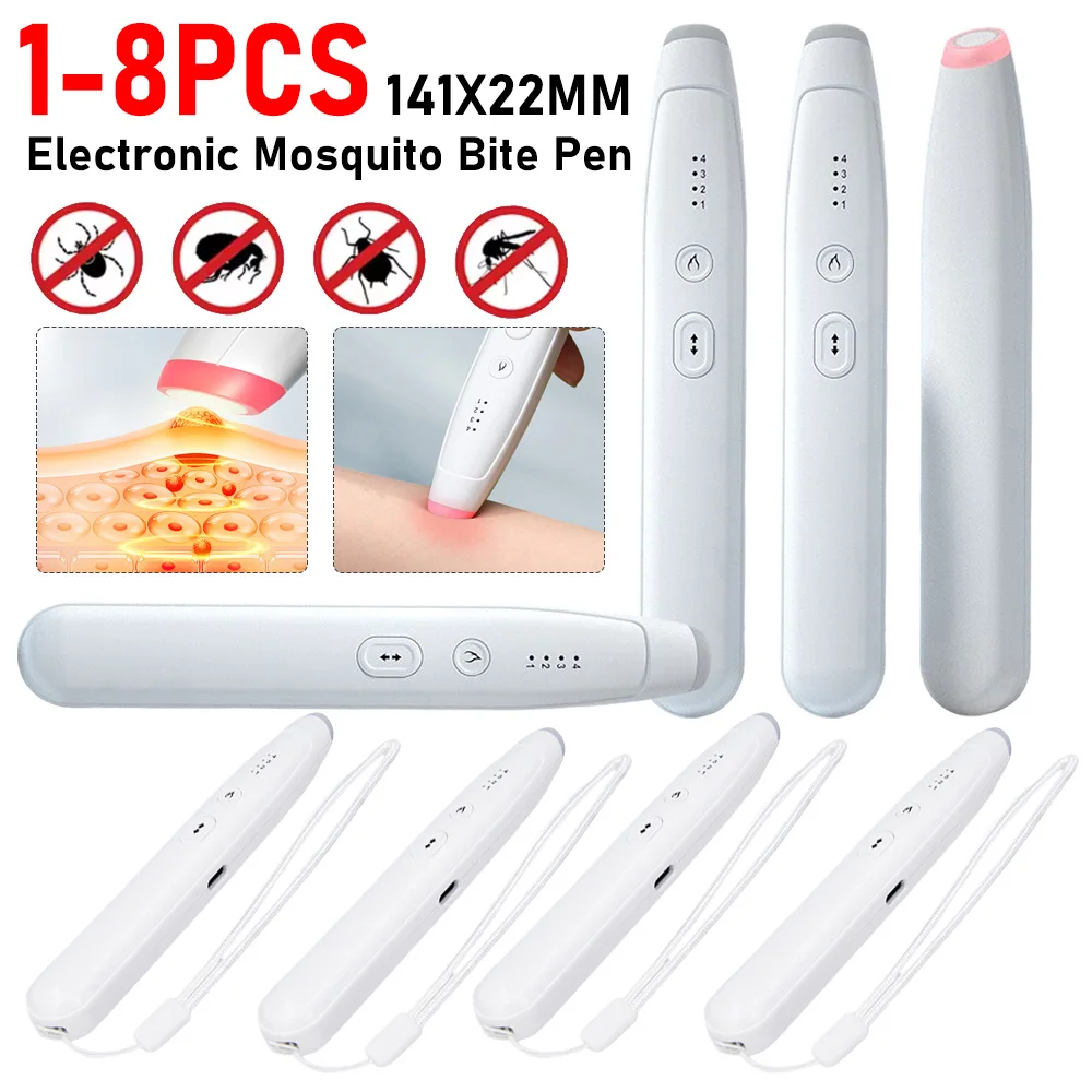 1-8PCS Bug Bite Itch Relief Pen Electronic Heat Anti-itch Pen Mosquito Insect Bite Repellent Natural Bug Bite Itch Relief Pens