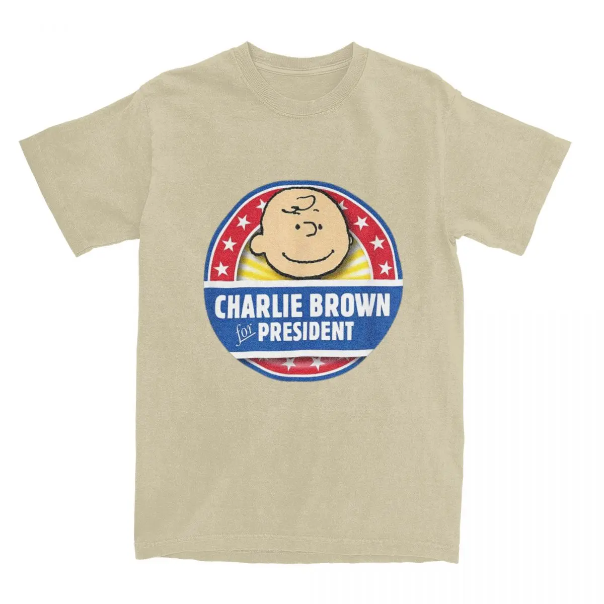 Camiseta de algodón para hombre y mujer con la frase Peanuts Charlie Brown For President Snoopy, camisetas de manga corta con cuello redondo, idea de regalo