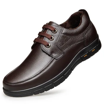 Vendita calda uomo scarpe casual in vera pelle suola morbida stringate marchio di lusso uomo anziano di mezza età papà mocassini leggeri scarpe 1