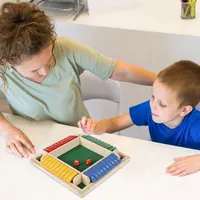 4 Player Shut the Box Wooden Board Games for Kids Adults 4-Sided Shut Party Club Dice Board Box Game Set Interesting Family Game 2